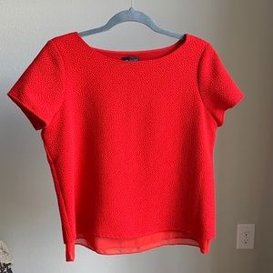The Limited Red Textured Short Sleeve Blouse